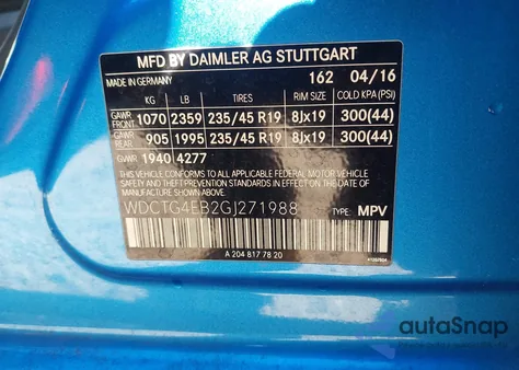 2016 Mercedes-Benz Gla 250 z USA, uszkodzony, nr VIN WDCTG4EB2GJ271988